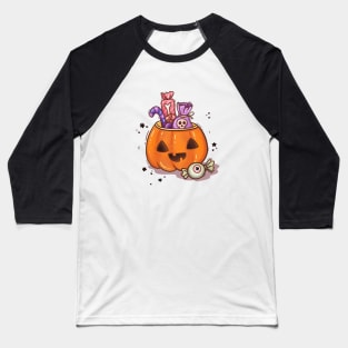 Halloween pumpkin with candies Baseball T-Shirt